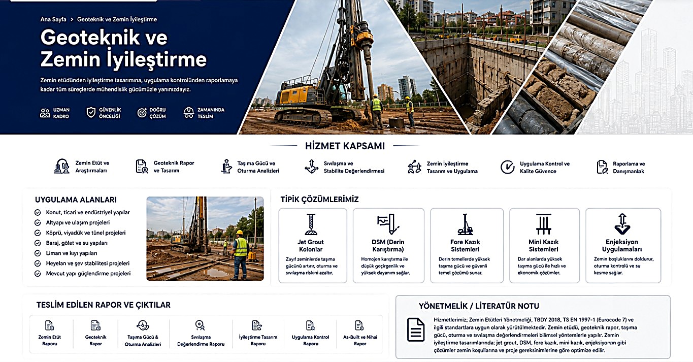 Geoteknik ve Zemin İyileştirme profesyonel web görseli