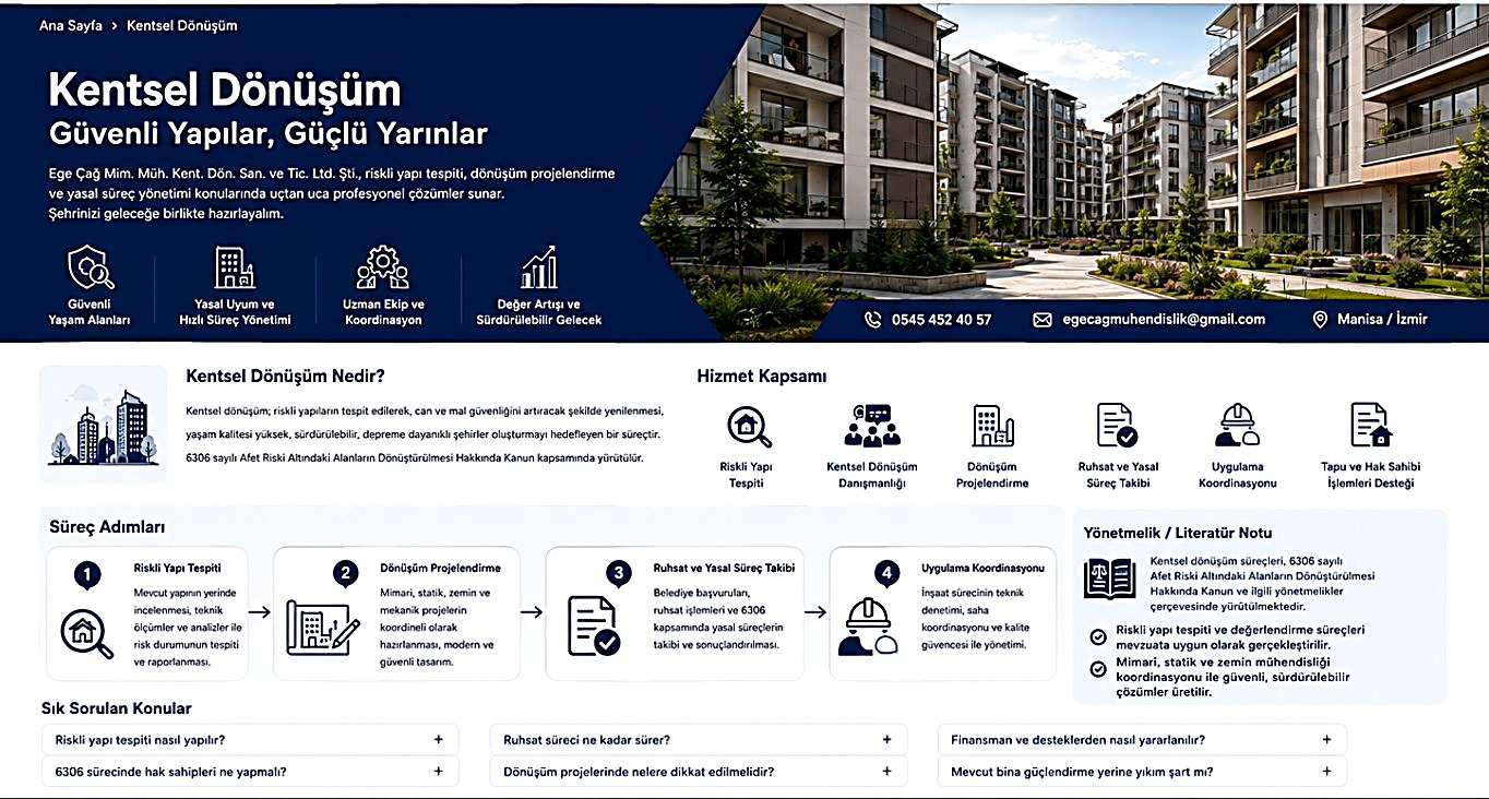 Kentsel Dönüşüm profesyonel web görseli