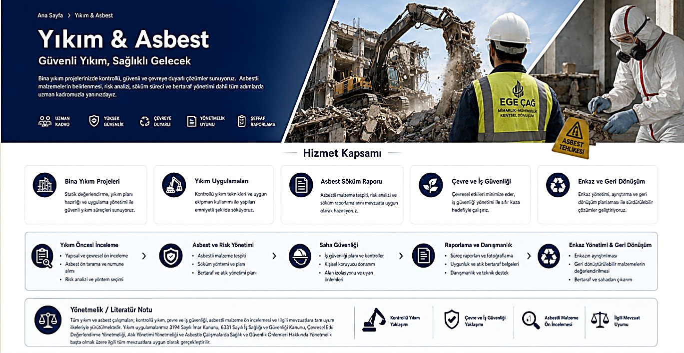 Bina Yıkım ve Asbest Raporu profesyonel web görseli