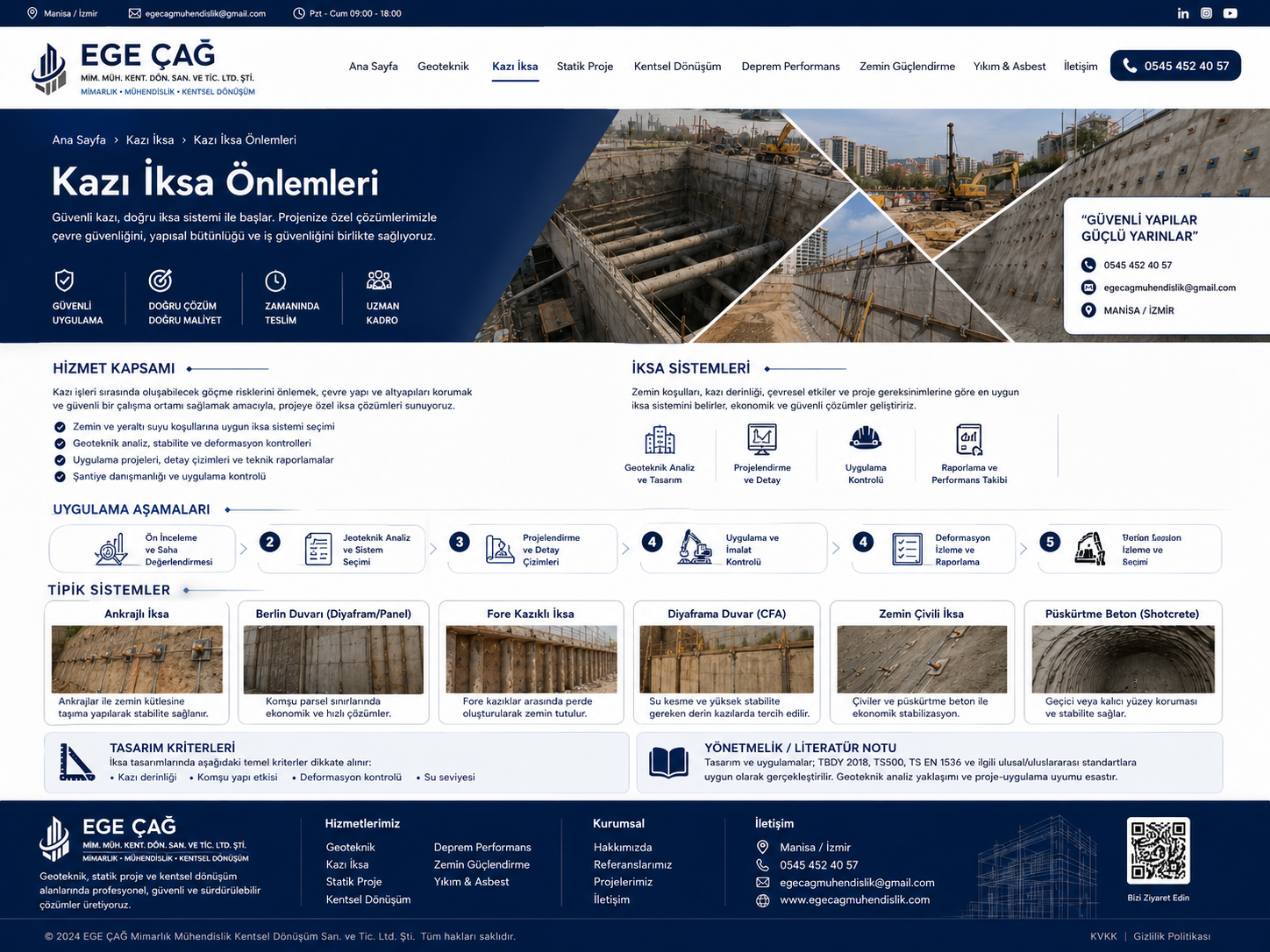 Kazı İksa Önlemleri profesyonel web görseli
